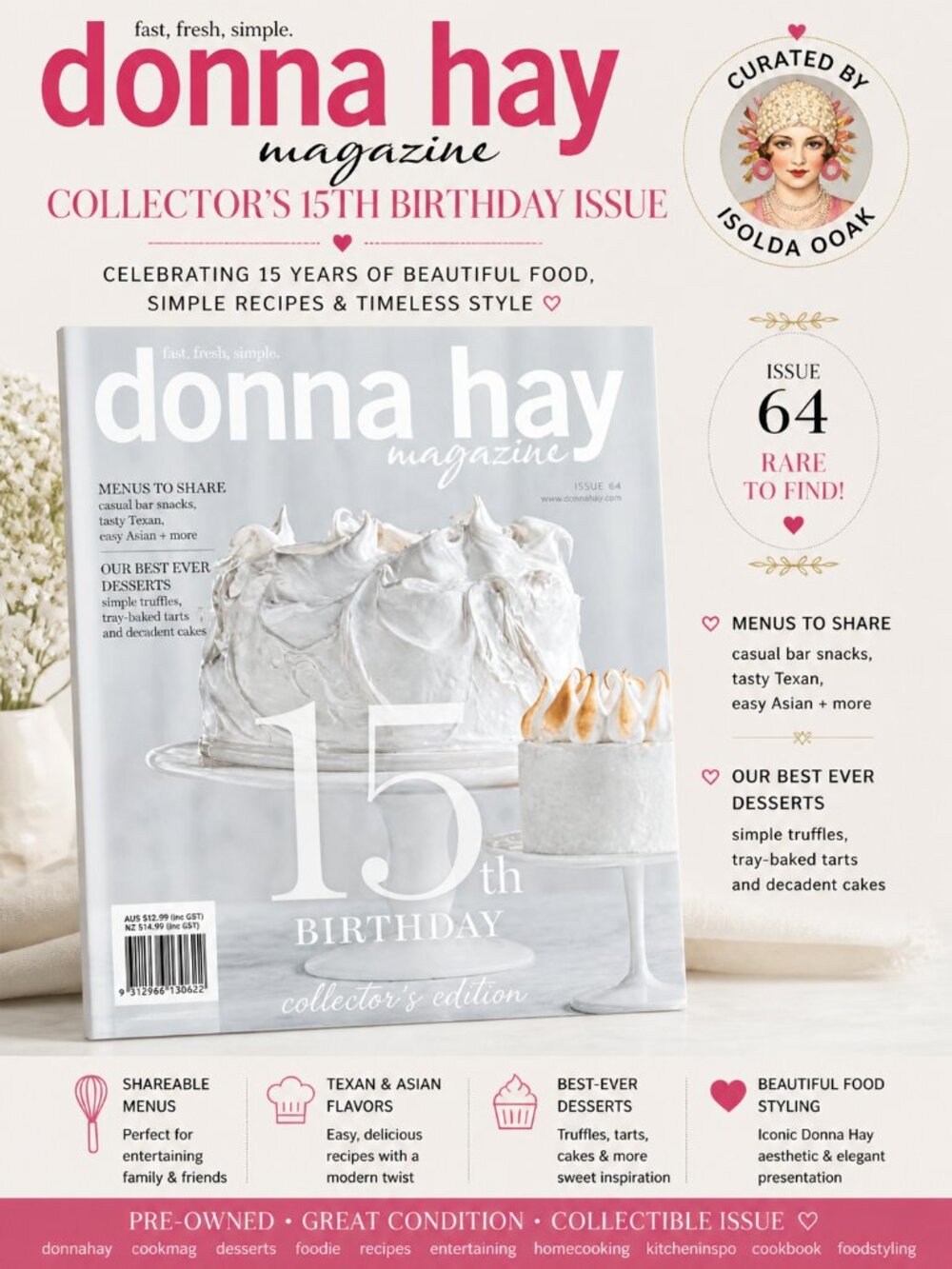 Donna Hay Magazine Collector's  15th Birthday Issue 64